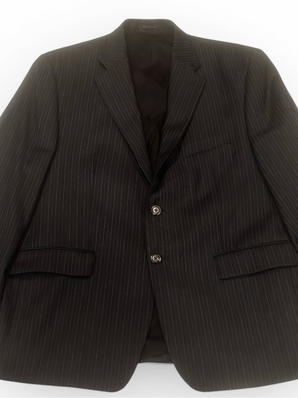 Lauren Ralph Lauren 42s Black Grey Blue Pinstripe Blazer 2 Button Classic Mens